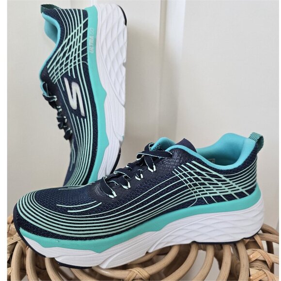 NEW Skechers Ultra Go Run Max Cushion Elite Blue Turquoise Sneakers Women's 7 - Picture 5 of 15